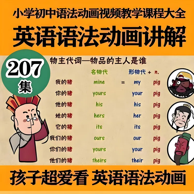 【207集英语语法】动画片电子素材英语语法知识在线观看合集
