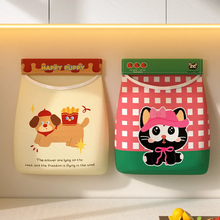 免打孔魔术贴壁挂式大容量厨房垃圾袋家用塑料收纳袋宿舍袜子网兜