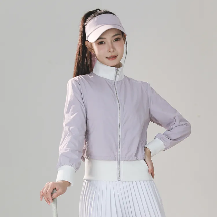 新款立领拉链式运动风衣高尔夫外套女秋冬时尚高级感户外球服外套
