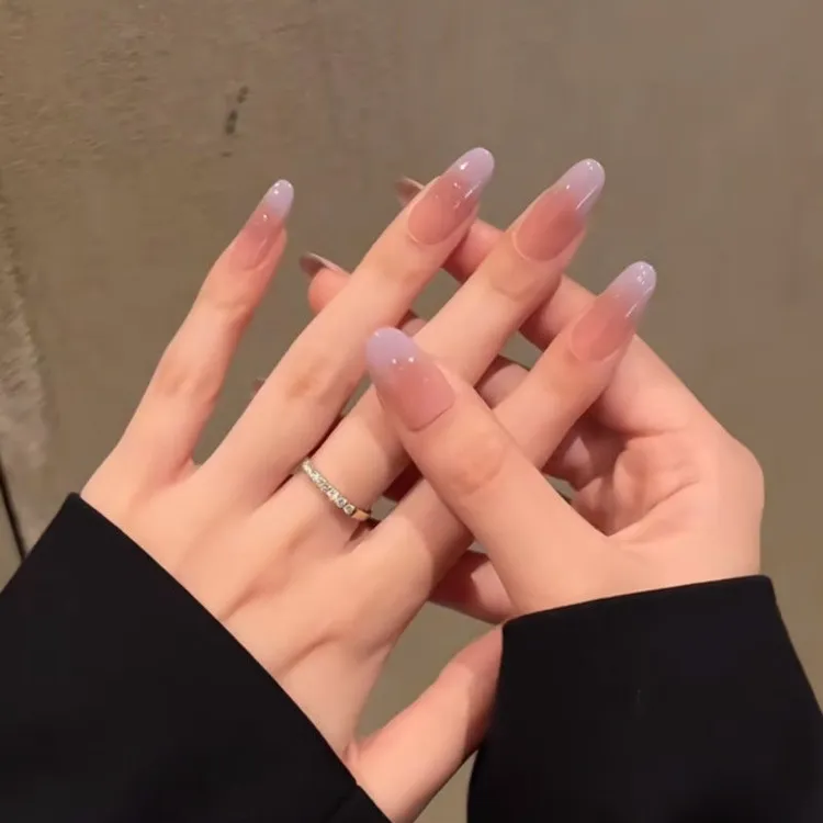 【纯手工制作】新款穿戴甲高级感香芋紫色秋冬用品气质显白百搭美甲