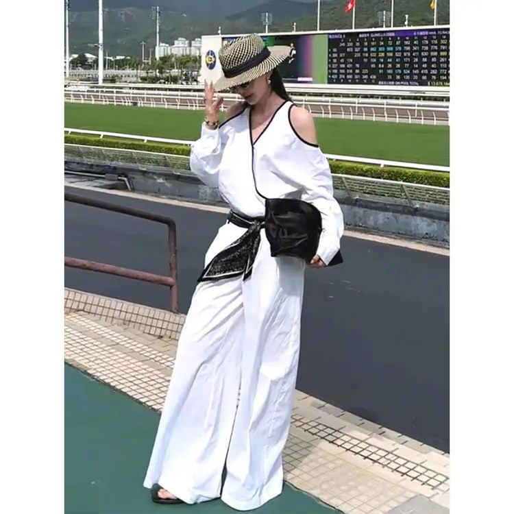 休闲夏季服装韩系简约感轻熟风早秋季女2025夏季女裤新款2025爆款