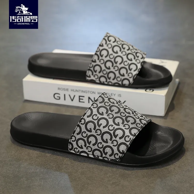 传奇保罗男士家用室内厚底防滑耐磨外穿一字拖鞋男老钱风防臭男拖