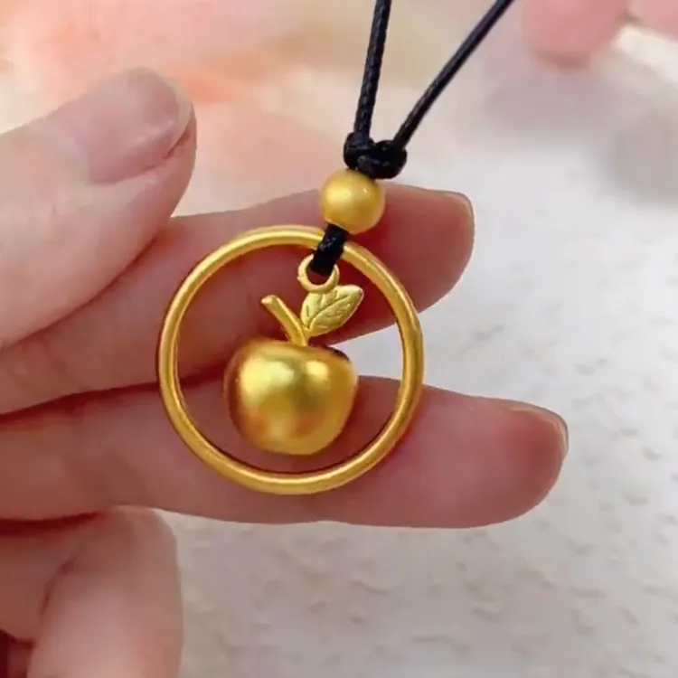 平安夜礼物镀金苹果吊坠圣诞节送女朋友项链首饰礼盒装首饰