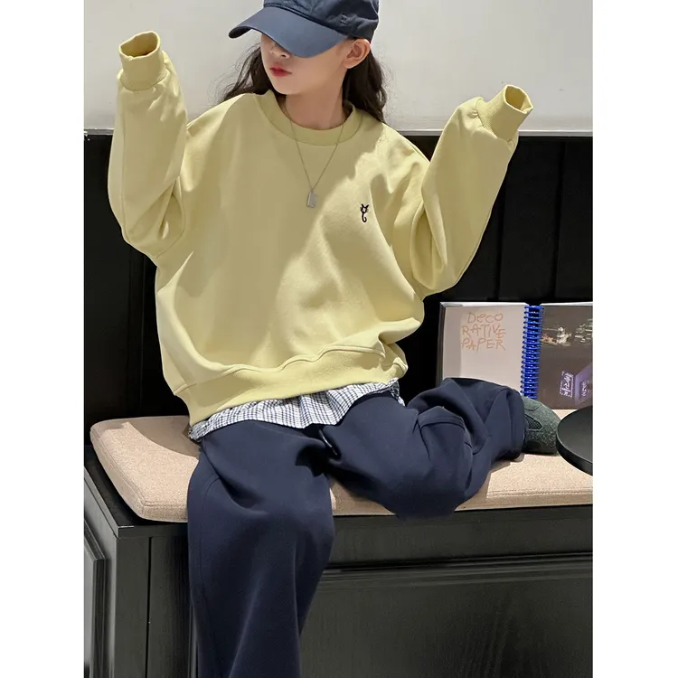 K29690孙小美假两件拼接女童秋装卫衣2025新款春秋儿童宽松上衣服