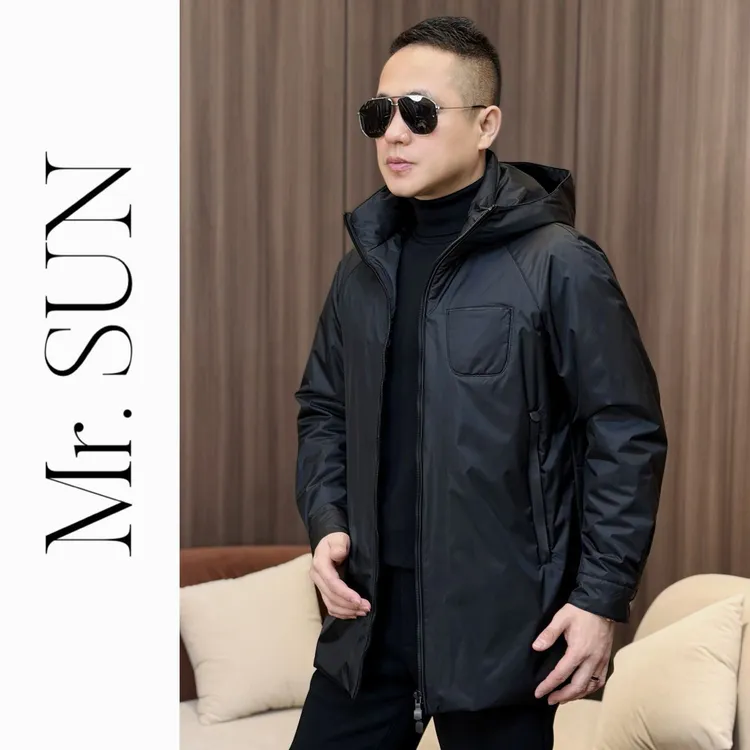 孙先生男装｜都市新户外风桑蚕丝内胆拼羊皮男款一手长棉服878171