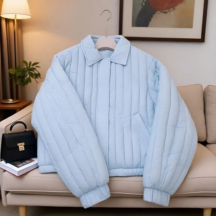 【亿致】2025新款韩版轻薄短款棉服女秋冬高级感百搭通勤夹棉外套潮