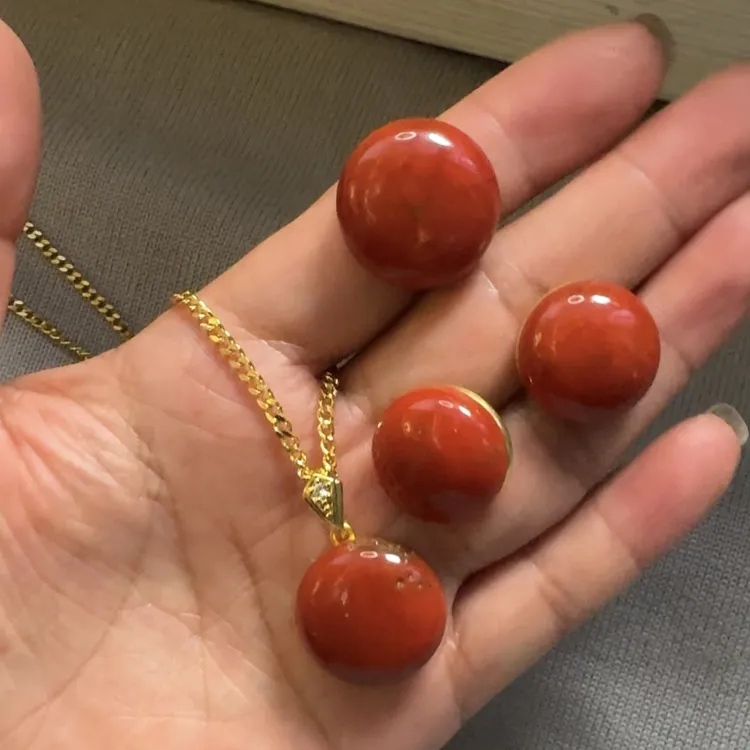 铜合金莫桑石耳饰 藏式风格三件套新款