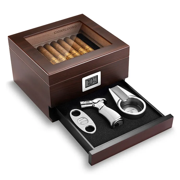 CIGARLOONG茄龙雪茄盒保湿打火机烟灰缸雪茄剪套装古巴雪茄烟盒