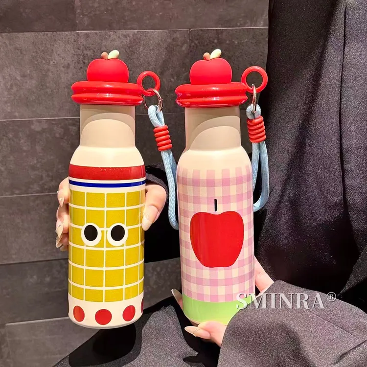 苹果保温杯女生2025新款高颜值316不锈钢杯子可爱学生防摔水杯ins