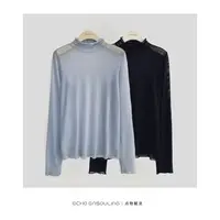 （特价）E22395半高领花苞领弹力修身极简打底衫