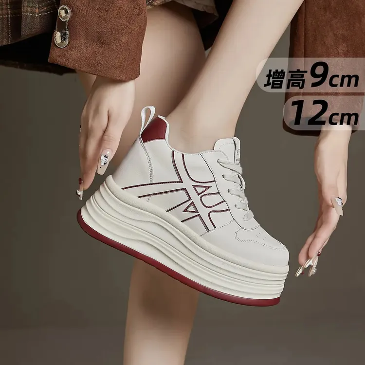 增高9-12cm小白鞋女轻便2025秋冬新款显瘦板鞋跑步厚底内增高女鞋