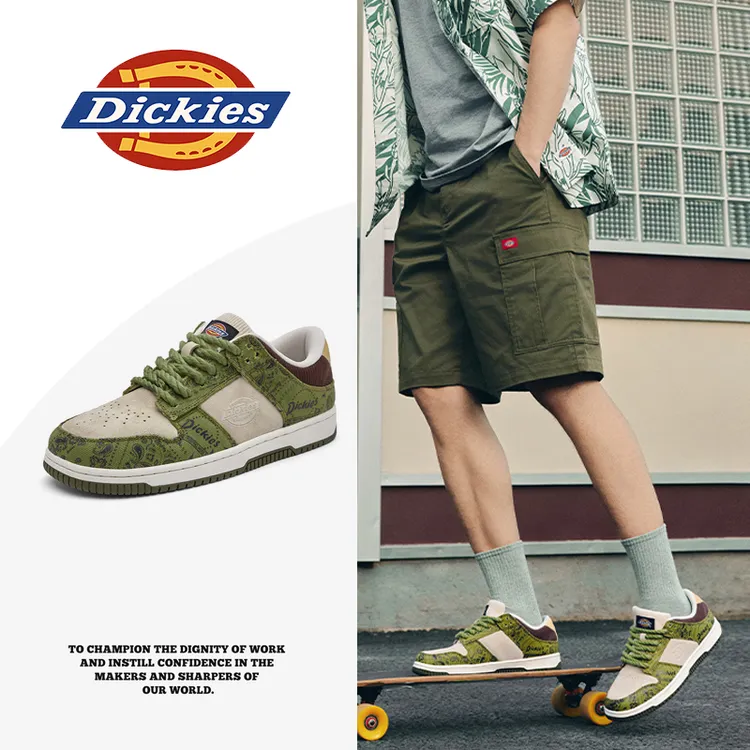 Dickies2025新款百搭时尚男鞋透气低帮鞋防滑耐磨休闲板鞋男潮鞋