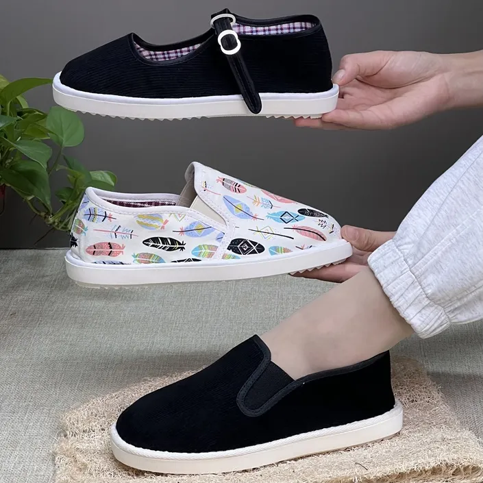 夏季国风【丝瓜络布鞋】吸汗透气防臭防滑舒适一脚蹬休闲布鞋时尚鞋