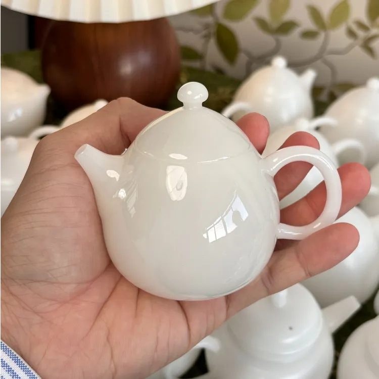 「上釉茶壶」德化上釉高端白瓷 单壶 西施壶/龙蛋/诗婷 精美送礼