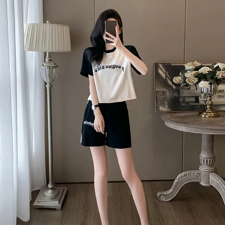 网红宽松显瘦洋气短裤两件套装减龄潮流时尚休闲运动女夏季装新款