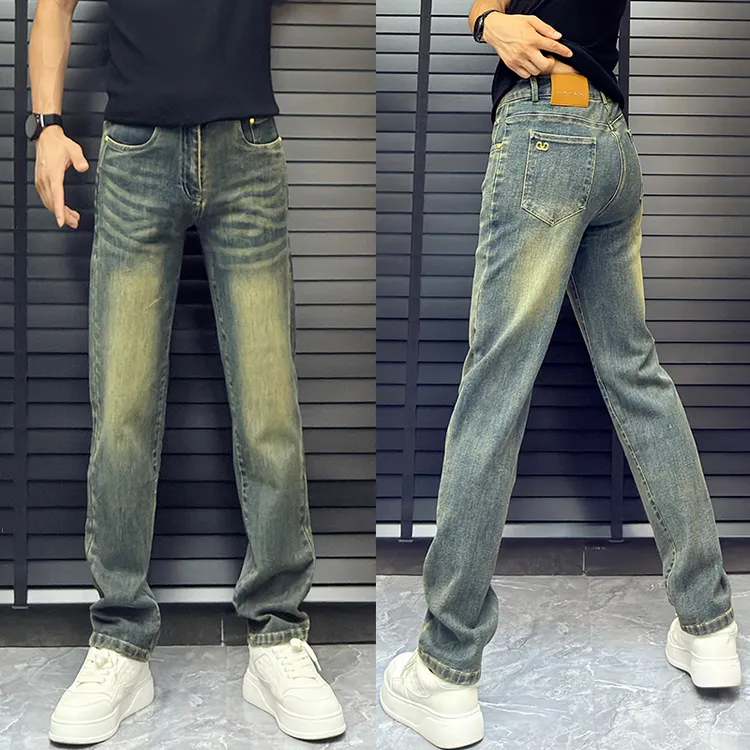 牛仔裤男款爆款2025新款水洗复古蓝牛仔裤时尚百搭直筒休闲裤子