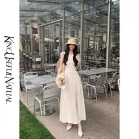 KUN【甜白物语】柔美记忆 法式重工刺绣镂空连衣裙女定制款立体裙子