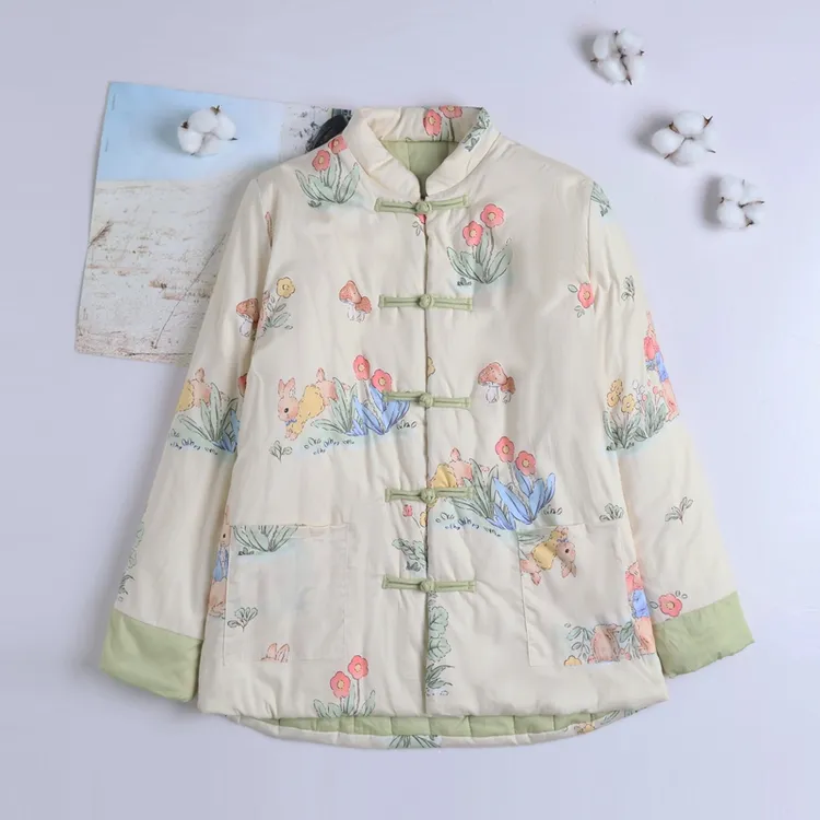 【纯100棉】花棉袄女士冬季新款纯棉手工棉妈妈装盘扣中式棉服外穿