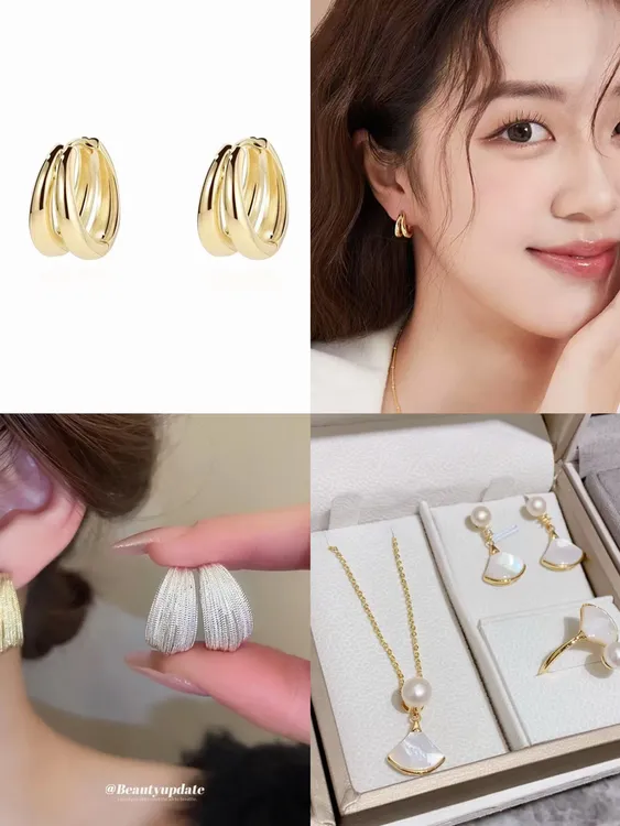 铜合金锆石耳饰 时尚气质百搭耳饰  直播间选款链接 图片不卖 