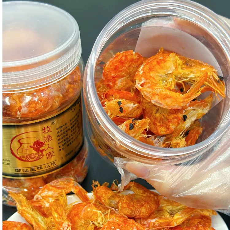 牧渔人家软壳斑节虾干即食150g/罐