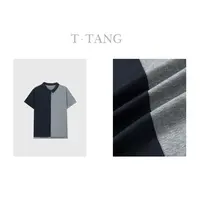 FL秋季40s匹马棉简约经典撞色拼接Polo领针织短袖上衣【6536】TT
