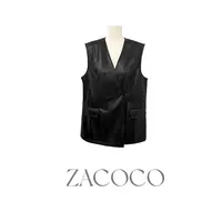 【ZACOCO】美式机车酷飒风高级感网红洋气清冷系百搭皮衣马甲3291