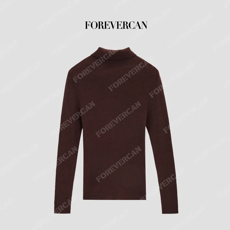 FOREVERCAN“上头打底”修身显瘦半高领弹力针织打底上衣MY8802
