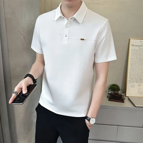 上衣男打底衫冰丝拳击新款短袖恤翻领olo衫l