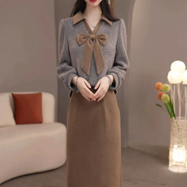 运补【套装定制】C683上衣配半身裙两件套时尚减龄收腰显瘦冬季新