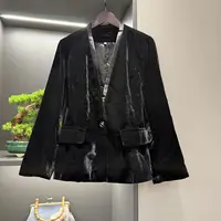 中式开衫复古盘扣传统改良气质西装秋季女装宽松上衣6666