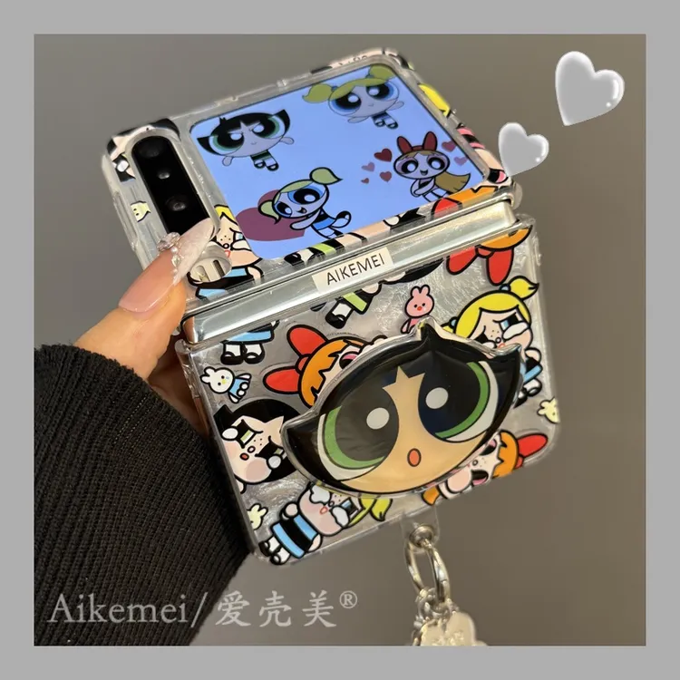 适用华为purax折叠屏手机壳可爱卡通pocket2飞天小女警磁吸支架女