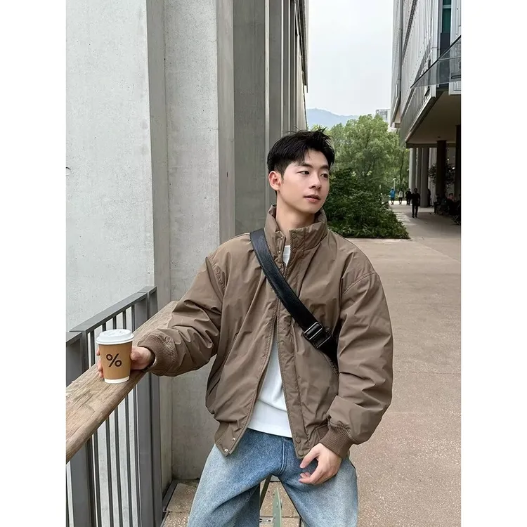 冬季立领加厚韩版棉袄刺绣棉衣男女宽松保暖冬装棉服情侣美式潮牌