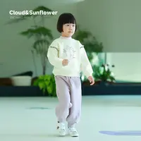 【云朵小葵】女童秋季新洋气时尚款紫色抽绳百搭束脚裤卫裤1114613