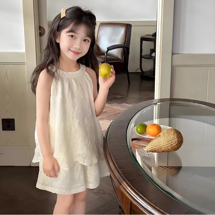 女童夏季套装2025新款洋气童装小女孩吊带背心短裤儿童两件套夏装