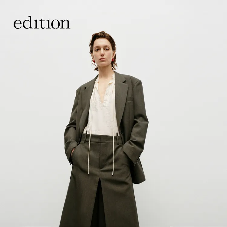 【新品首降】edition秋新款宽肩绵羊毛女绅士西装#EBD3BLA024