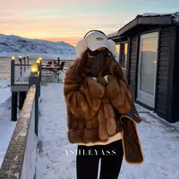 【ASHLEYASS】俄罗斯“软黄金”野皮紫貂皮草6号色横排水貂LSE251852S