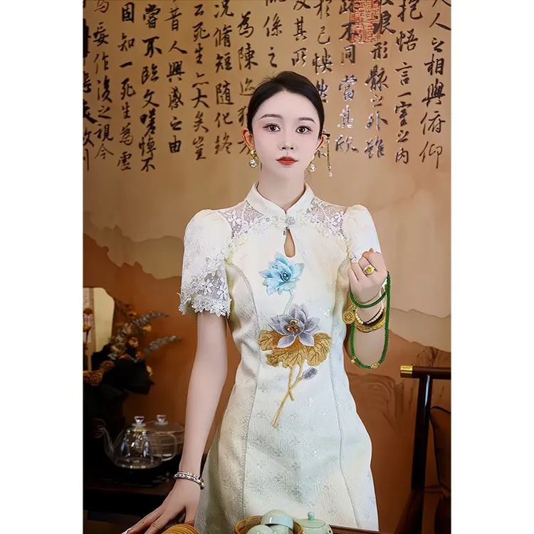 【芙娜妮】2025新款法式优雅气质复古夏季名媛连衣裙F2411840