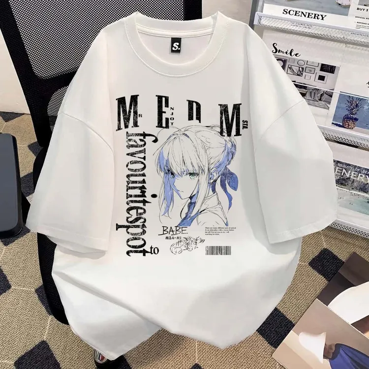 STA.MEDM联名重磅美式复古情侣人像印花宽松休闲百搭短袖T恤潮牌