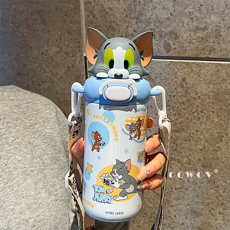 猫和老鼠联名水杯儿童保温杯女高颜值吸管杯学生上学专用生日礼物