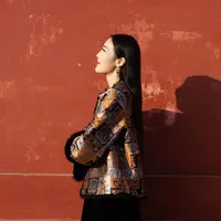 水如画【虞美人】新款冬季双面双穿新中式国风兔毛保暖外套