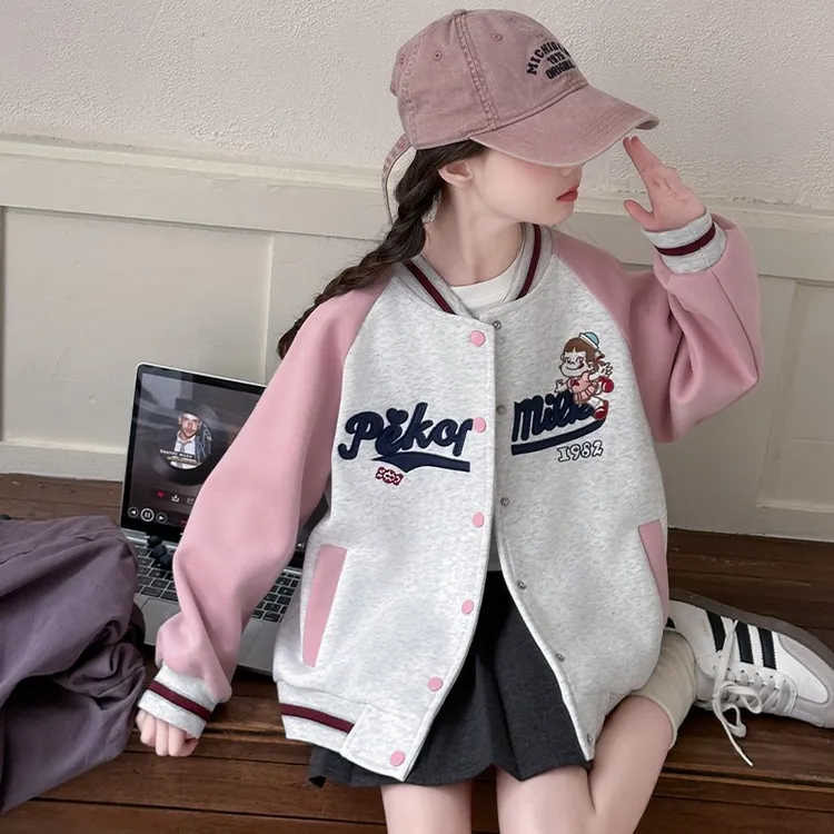 巴拉优选女童棒球服外套2025新款春秋款中大童春季运动服上衣儿童