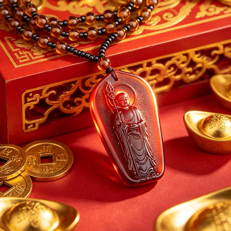 【师傅推荐】招财进宝古法琉璃地藏王菩萨佛像吊坠