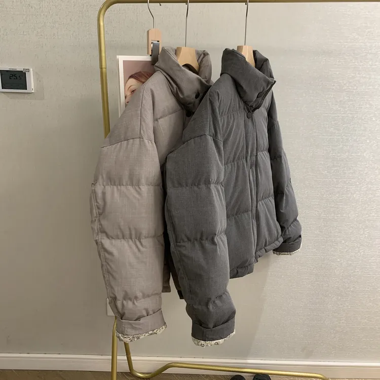 立领短款羽绒服女加厚显瘦小个子白鸭绒外套冬季保暖