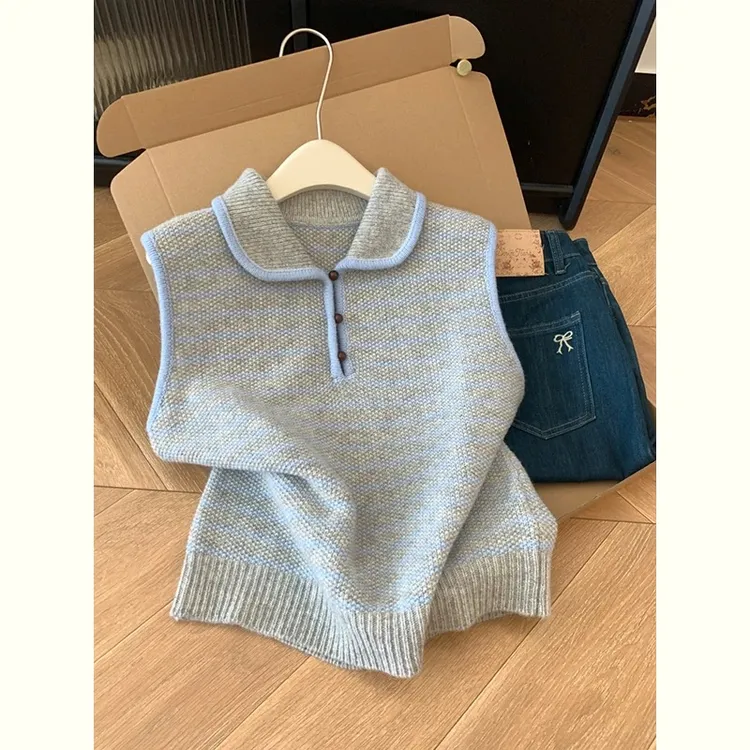 认准品质，原版高货针织马甲背心女秋冬宽松叠穿无袖坎肩外搭上衣
