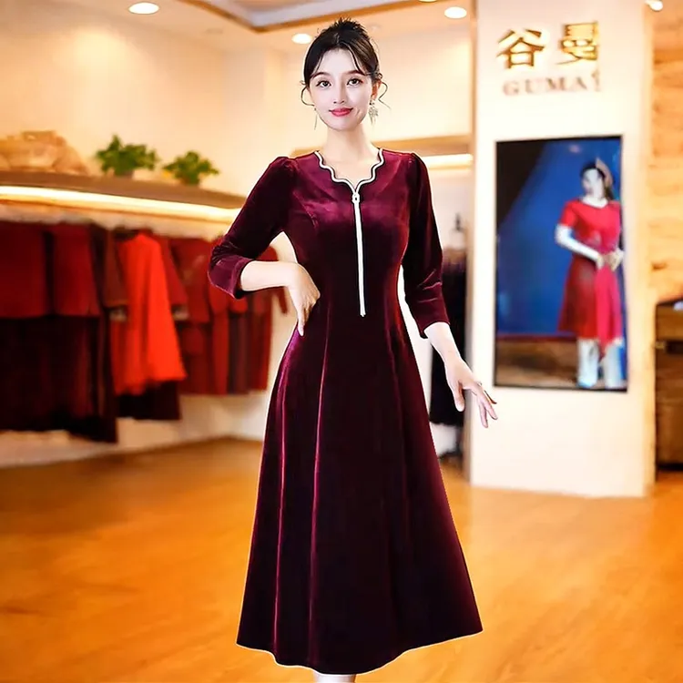 新款喜婆婆中长裙短裙摆日常常规礼服喜婆婆妈妈装2025新款爆款