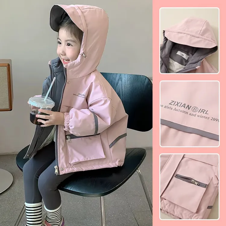 女童外套春秋款2025新款儿童冲锋衣洋气小女孩韩范穿搭秋装上衣潮