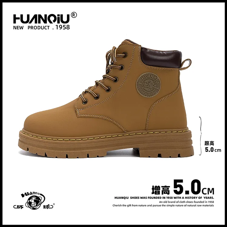 环球厚底马丁靴男款2025新款秋冬复古英伦风大黄靴百搭经典时装靴