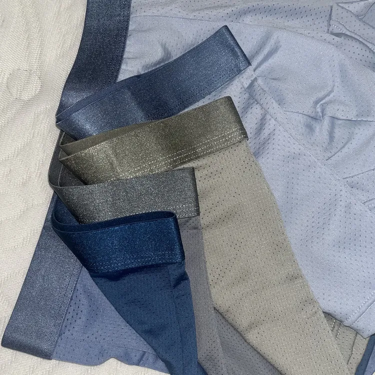 男士冰丝网孔平角内裤透气舒适裤衩抗菌透气裆部四角短裤头速干