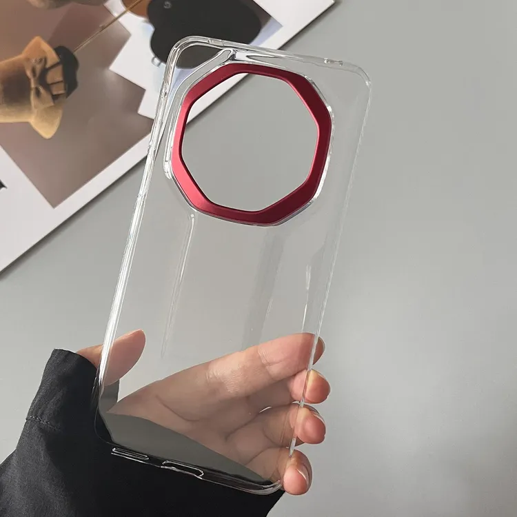 适用华为mate70rs非凡大师版超薄全透明红色镜头圈手机壳mate60Pr
