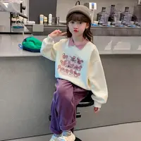 女童加绒卫衣2025春秋新款洋气童装小女孩秋装衣服儿童polo领上衣